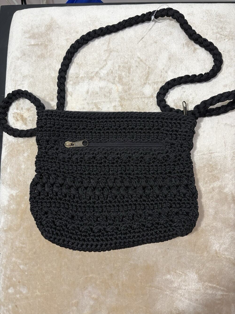 Croft Barrow Women's Crochet Shoulder Bag Black